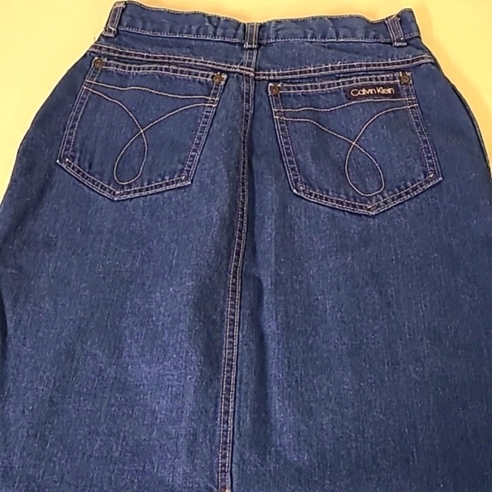 Classic VINTAGE 80s Calvin Klein Jean Skirt Sz 10